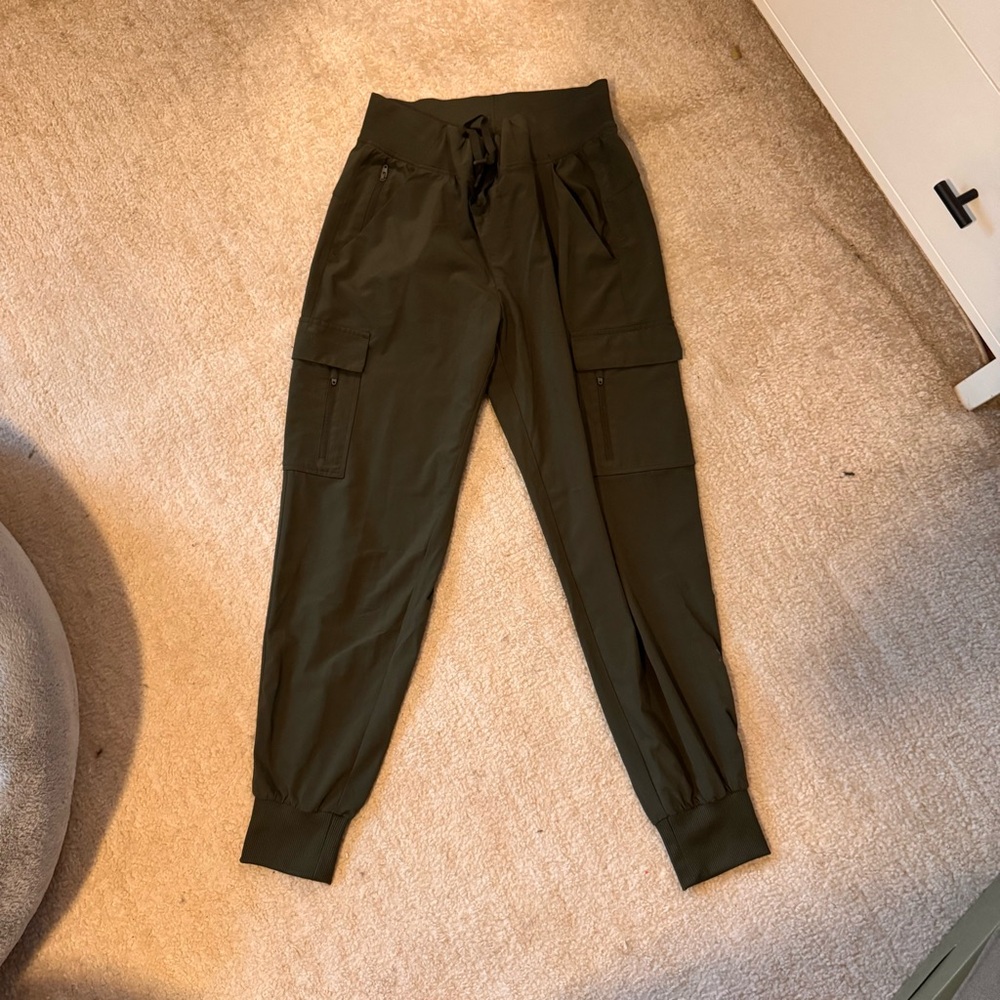 Green Jogger Pants with drawstring waist
